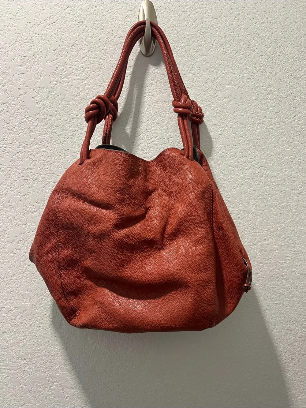 Vince Camuto Leather Hobo Bag Rust Terracotta Slouchy Shoulder Bag